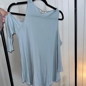 Forever 21 Sky Blue Cold Shoulder Tank Top